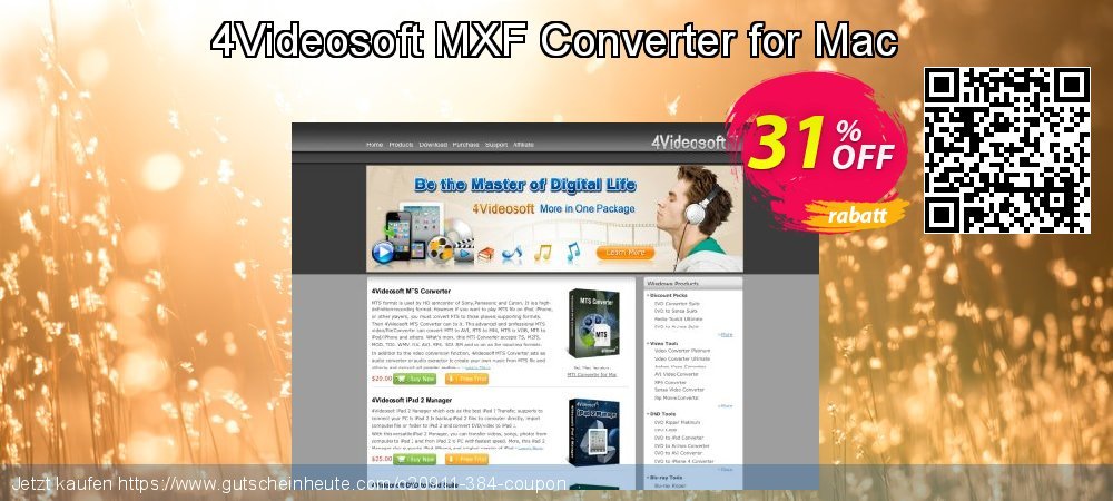 4Videosoft MXF Converter for Mac unglaublich Beförderung Bildschirmfoto