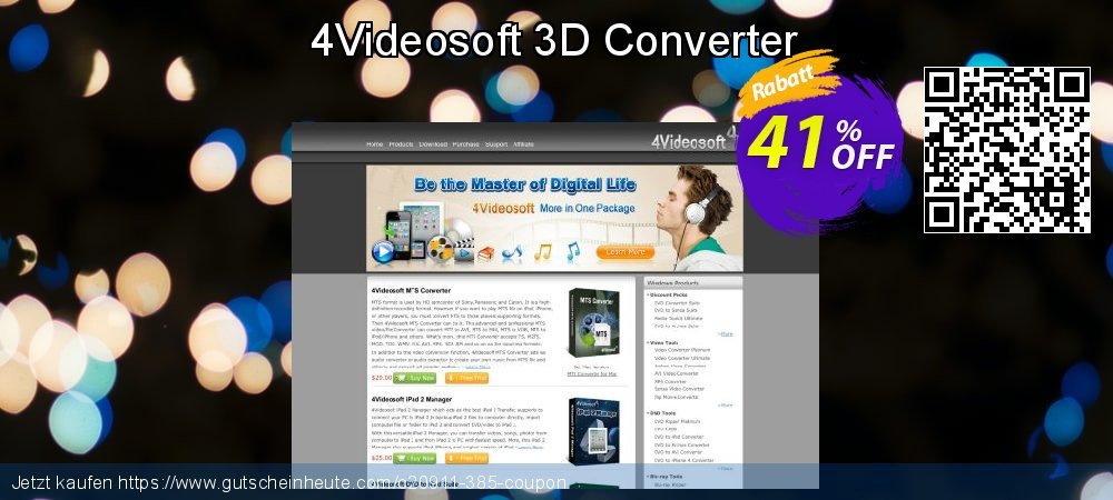 4Videosoft 3D Converter fantastisch Sale Aktionen Bildschirmfoto