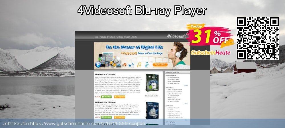 4Videosoft Blu-ray Player großartig Rabatt Bildschirmfoto