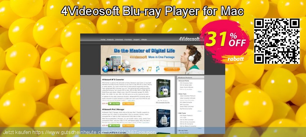 4Videosoft Blu-ray Player for Mac wunderbar Ermäßigungen Bildschirmfoto