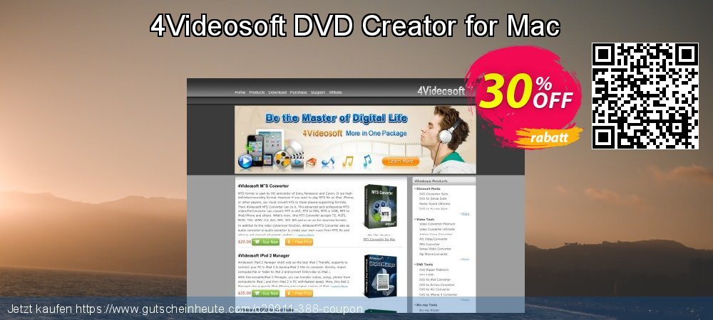 4Videosoft DVD Creator for Mac atemberaubend Preisnachlässe Bildschirmfoto