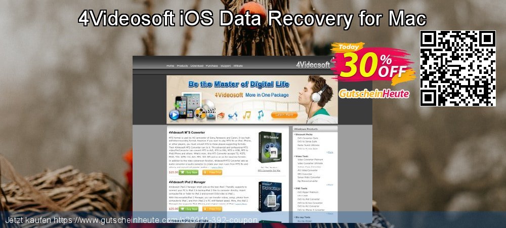 4Videosoft iOS Data Recovery for Mac wundervoll Diskont Bildschirmfoto