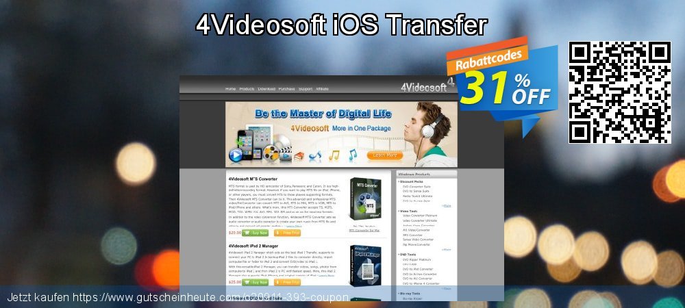 4Videosoft iOS Transfer überraschend Ermäßigung Bildschirmfoto