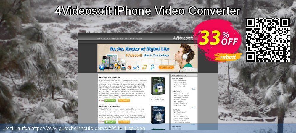 4Videosoft iPhone Video Converter ausschließlich Nachlass Bildschirmfoto