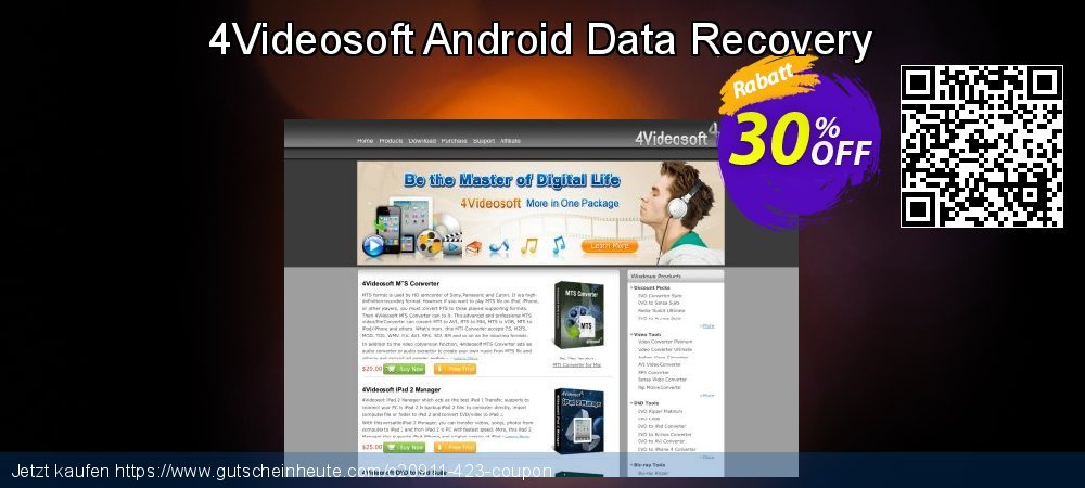 4Videosoft Android Data Recovery wundervoll Angebote Bildschirmfoto