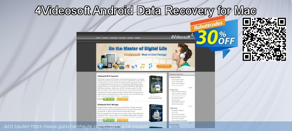 4Videosoft Android Data Recovery for Mac überraschend Promotionsangebot Bildschirmfoto