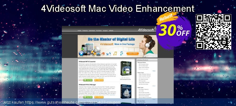 4Videosoft Mac Video Enhancement toll Ermäßigung Bildschirmfoto