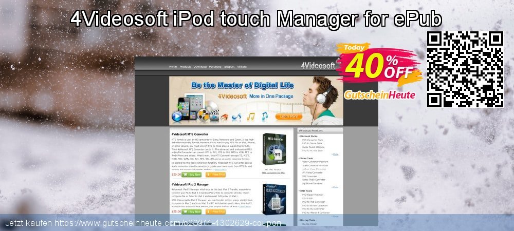 4Videosoft iPod touch Manager for ePub genial Ausverkauf Bildschirmfoto