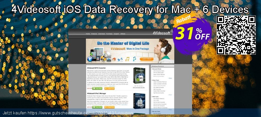 4Videosoft iOS Data Recovery for Mac + 6 Devices aufregenden Außendienst-Promotions Bildschirmfoto