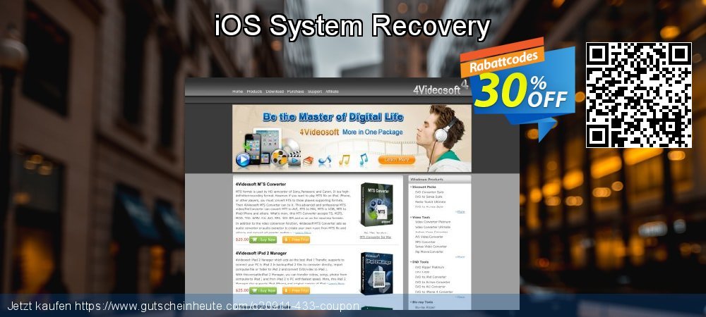 iOS System Recovery umwerfenden Preisnachlass Bildschirmfoto