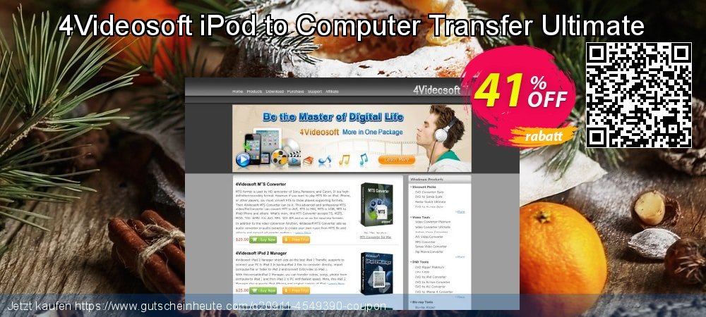 4Videosoft iPod to Computer Transfer Ultimate spitze Sale Aktionen Bildschirmfoto