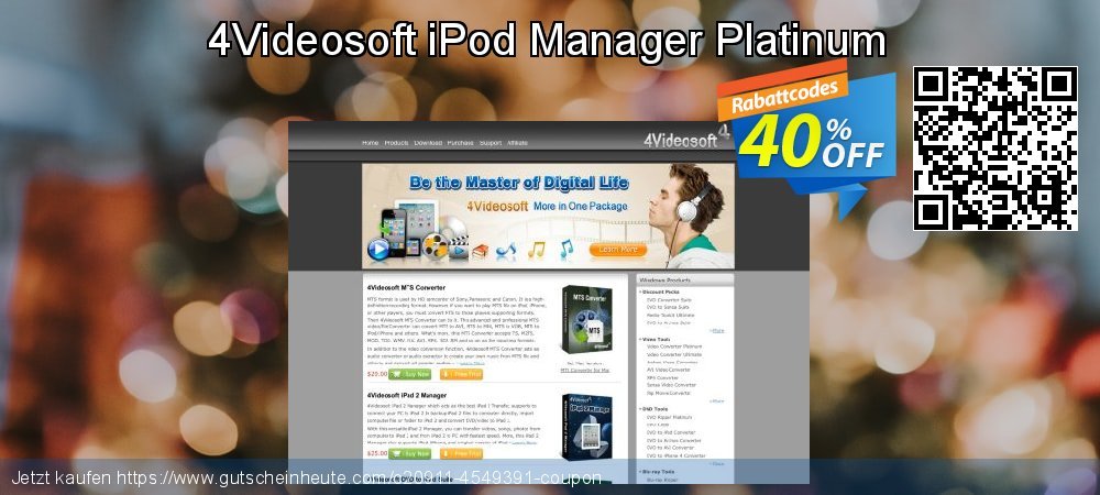 4Videosoft iPod Manager Platinum klasse Rabatt Bildschirmfoto