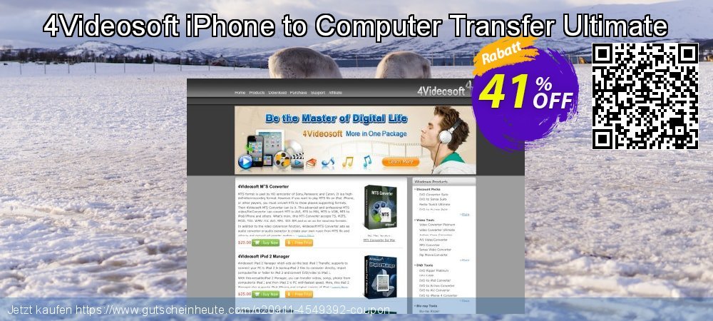 4Videosoft iPhone to Computer Transfer Ultimate exklusiv Ermäßigungen Bildschirmfoto