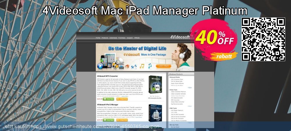 4Videosoft Mac iPad Manager Platinum Exzellent Außendienst-Promotions Bildschirmfoto