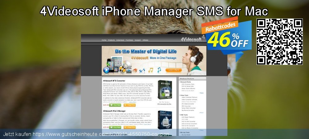 4Videosoft iPhone Manager SMS for Mac umwerfenden Sale Aktionen Bildschirmfoto