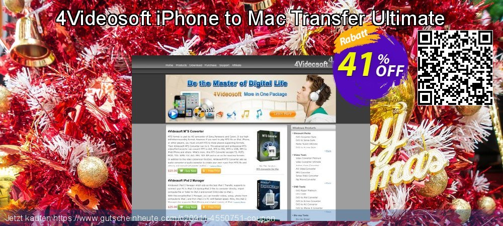 4Videosoft iPhone to Mac Transfer Ultimate geniale Rabatt Bildschirmfoto