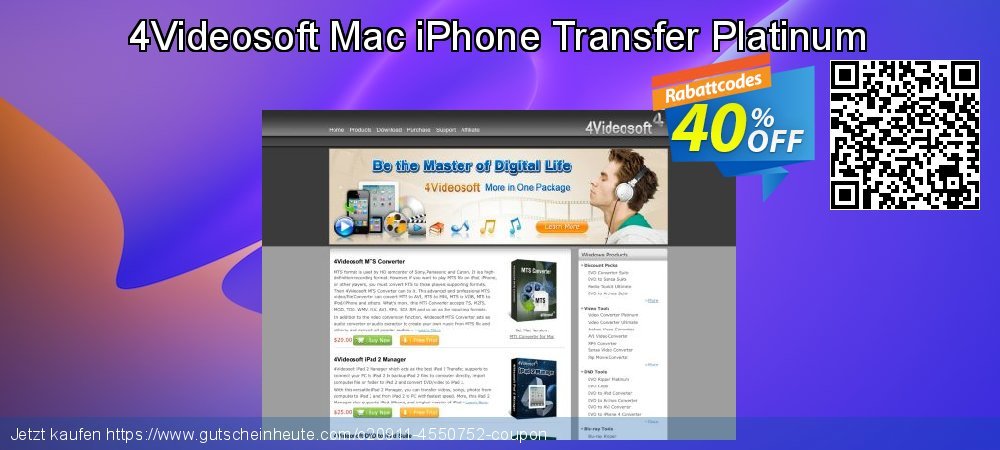 4Videosoft Mac iPhone Transfer Platinum aufregende Ermäßigungen Bildschirmfoto