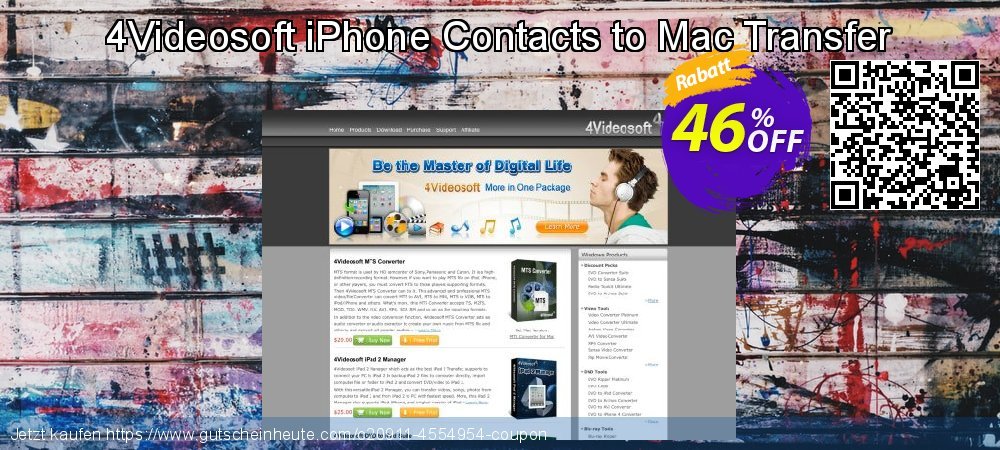 4Videosoft iPhone Contacts to Mac Transfer wunderschön Promotionsangebot Bildschirmfoto