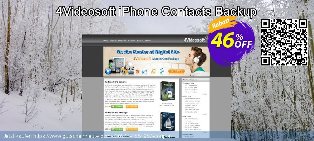 4Videosoft iPhone Contacts Backup überraschend Ermäßigung Bildschirmfoto