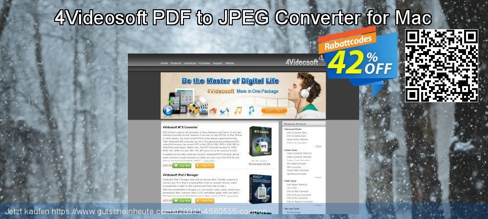 4Videosoft PDF to JPEG Converter for Mac verblüffend Verkaufsförderung Bildschirmfoto