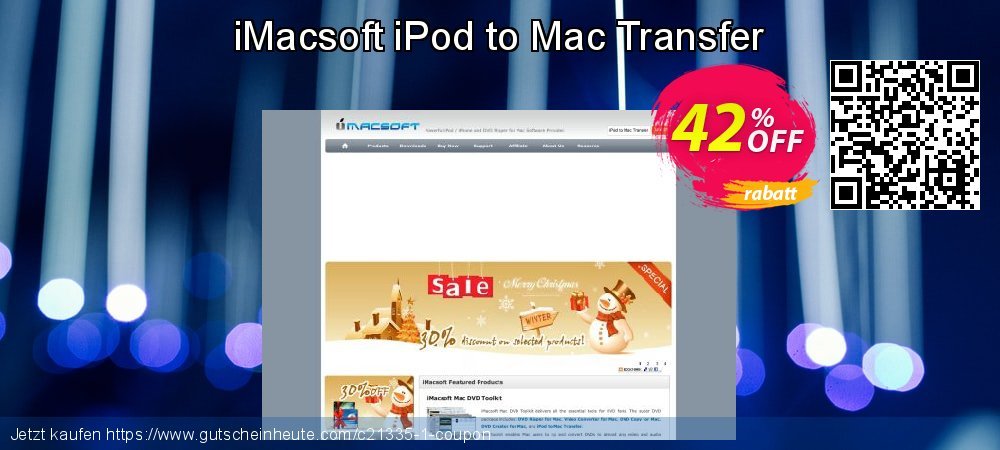 iMacsoft iPod to Mac Transfer beeindruckend Ermäßigung Bildschirmfoto