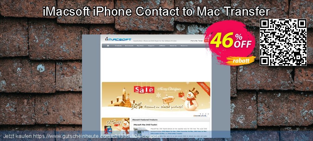 iMacsoft iPhone Contact to Mac Transfer formidable Disagio Bildschirmfoto