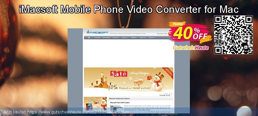 iMacsoft Mobile Phone Video Converter for Mac aufregende Rabatt Bildschirmfoto