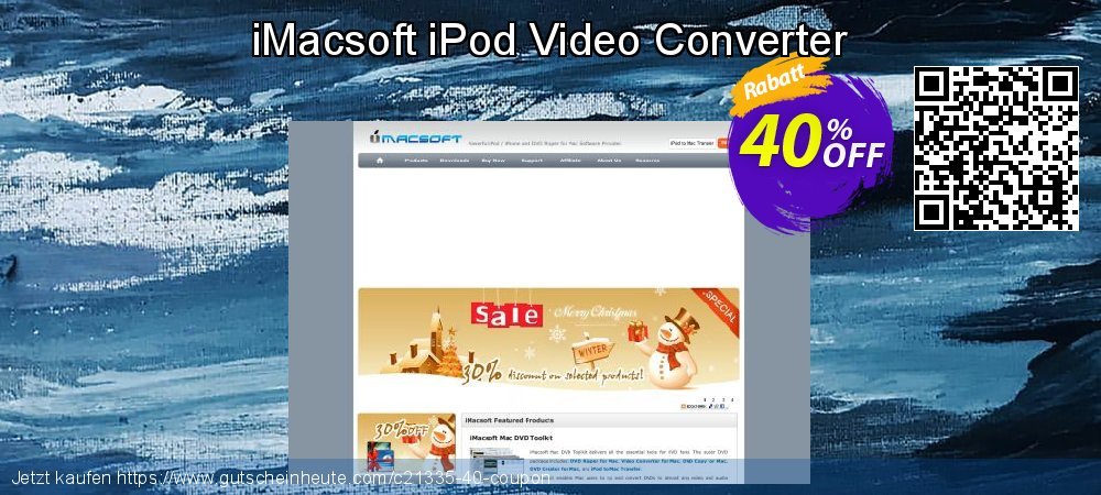 iMacsoft iPod Video Converter fantastisch Preisreduzierung Bildschirmfoto