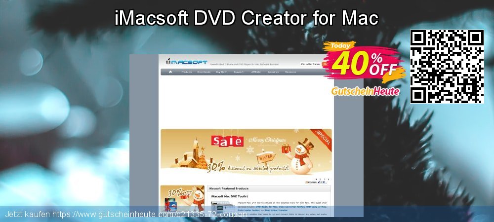iMacsoft DVD Creator for Mac großartig Ausverkauf Bildschirmfoto