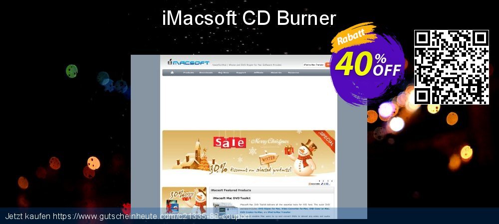 iMacsoft CD Burner umwerfenden Verkaufsförderung Bildschirmfoto