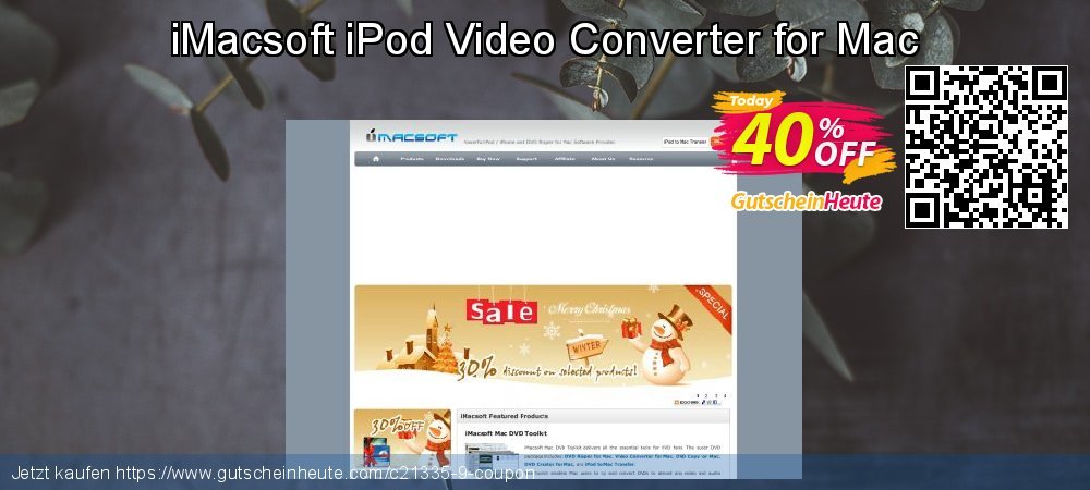 iMacsoft iPod Video Converter for Mac spitze Beförderung Bildschirmfoto