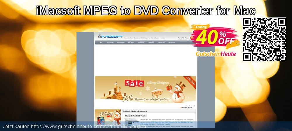 iMacsoft MPEG to DVD Converter for Mac ausschließenden Ermäßigungen Bildschirmfoto