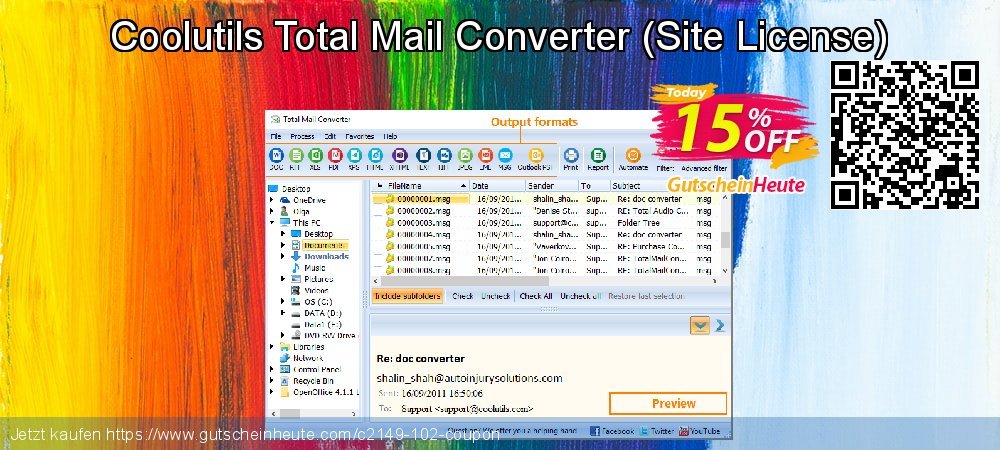 Coolutils Total Mail Converter - Site License  fantastisch Preisnachlässe Bildschirmfoto