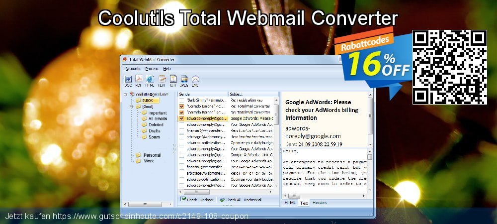 Coolutils Total Webmail Converter verblüffend Disagio Bildschirmfoto