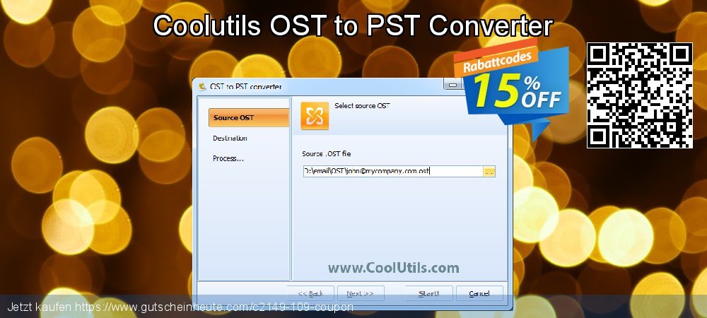 Coolutils OST to PST Converter wundervoll Verkaufsförderung Bildschirmfoto