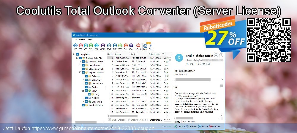 Coolutils Total Outlook Converter - Server License  umwerfenden Förderung Bildschirmfoto