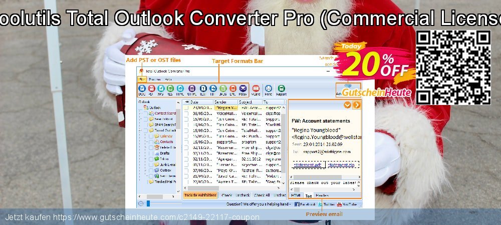 Coolutils Total Outlook Converter Pro - Commercial License  genial Förderung Bildschirmfoto