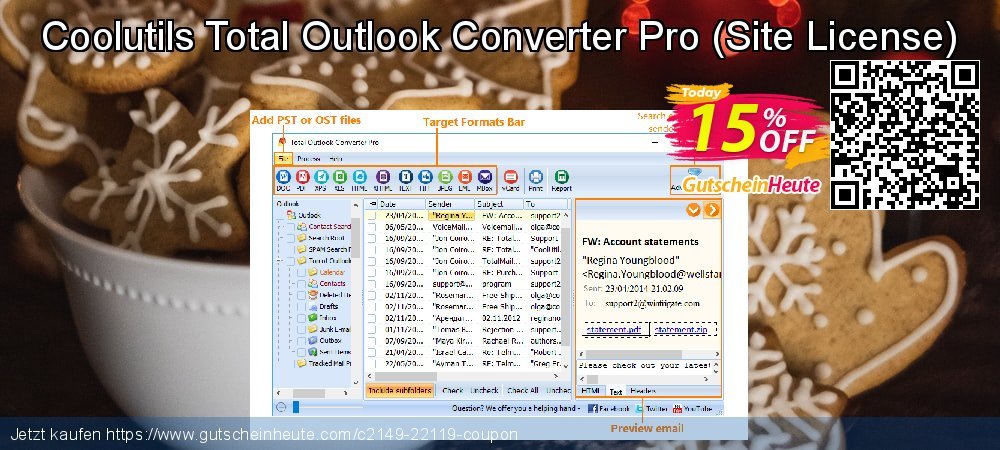 Coolutils Total Outlook Converter Pro - Site License  klasse Sale Aktionen Bildschirmfoto