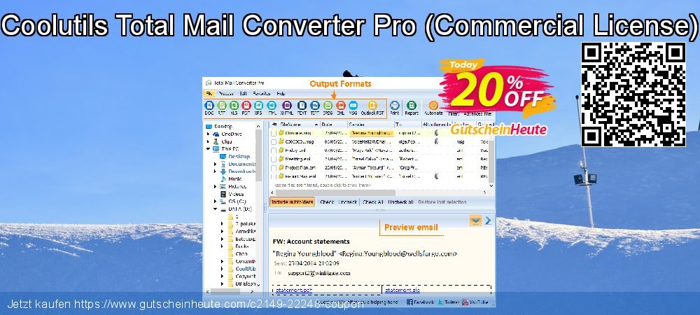 Coolutils Total Mail Converter Pro - Commercial License  besten Verkaufsförderung Bildschirmfoto