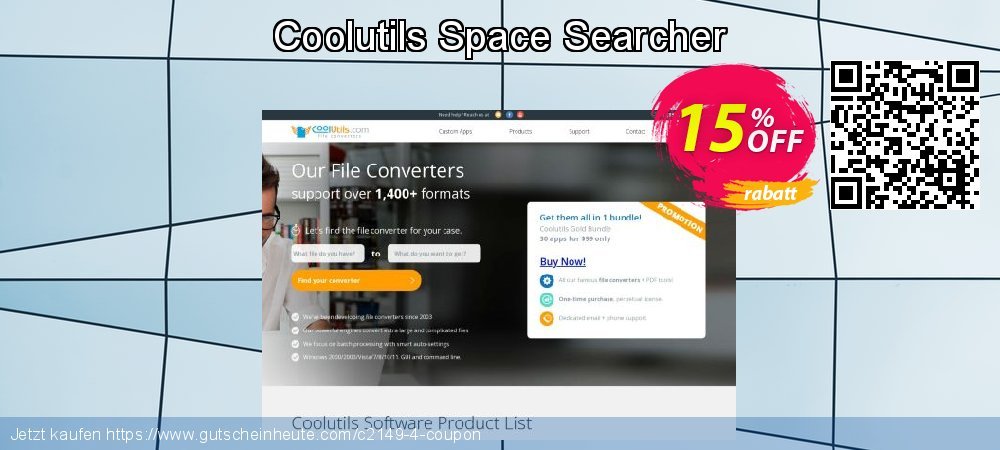 Coolutils Space Searcher aufregenden Preisreduzierung Bildschirmfoto