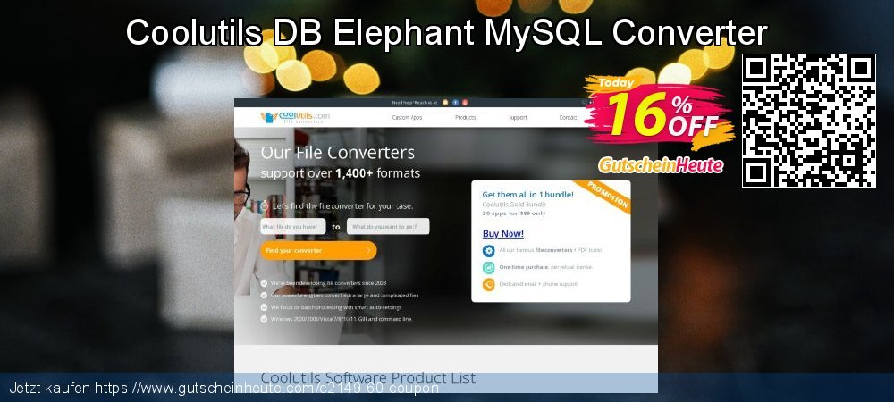 Coolutils DB Elephant MySQL Converter verwunderlich Ermäßigungen Bildschirmfoto