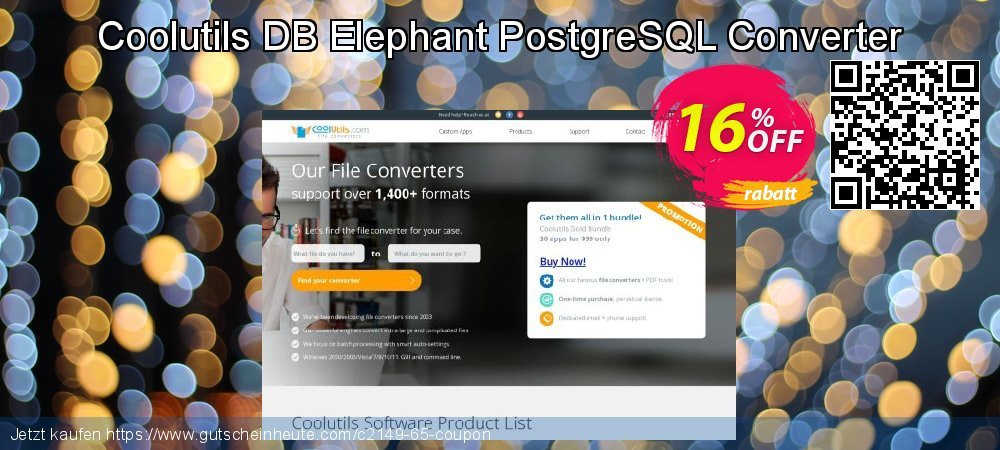 Coolutils DB Elephant PostgreSQL Converter aufregenden Diskont Bildschirmfoto