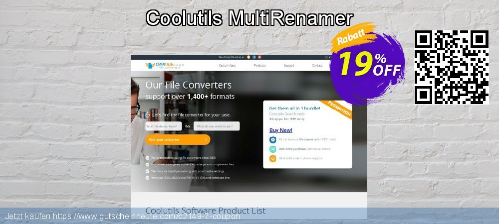 Coolutils MultiRenamer geniale Beförderung Bildschirmfoto