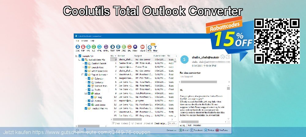 Coolutils Total Outlook Converter ausschließenden Rabatt Bildschirmfoto