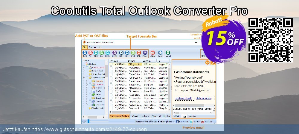 Coolutils Total Outlook Converter Pro besten Ermäßigungen Bildschirmfoto