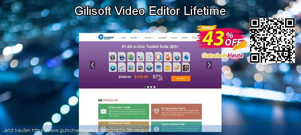 Gilisoft Video Editor Lifetime verwunderlich Preisnachlass Bildschirmfoto