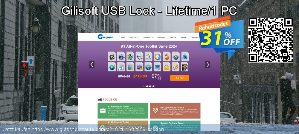 Gilisoft USB Lock - Lifetime/1 PC toll Ermäßigung Bildschirmfoto