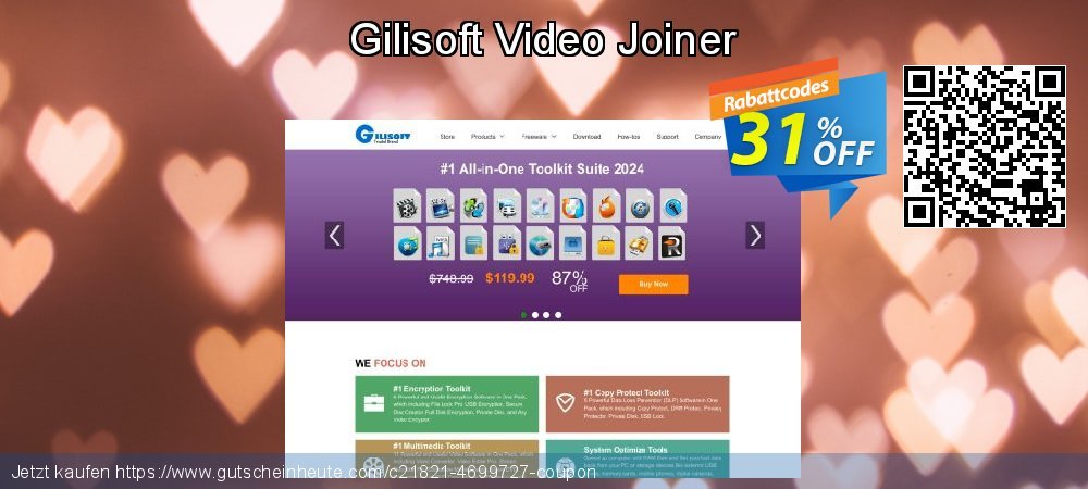 Gilisoft Video Joiner überraschend Preisnachlass Bildschirmfoto