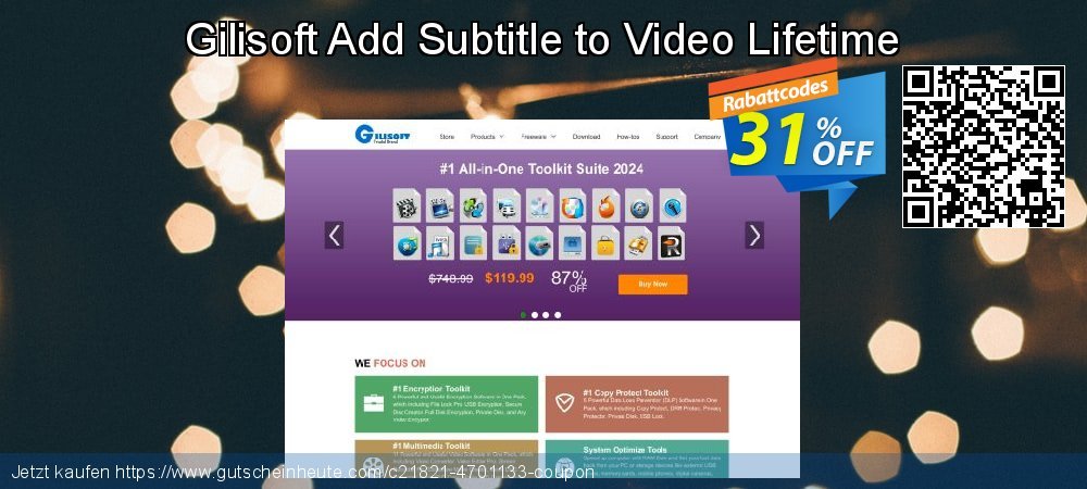 Gilisoft Add Subtitle to Video Lifetime aufregende Disagio Bildschirmfoto