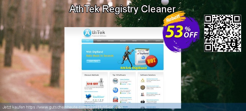 AthTek Registry Cleaner geniale Ermäßigung Bildschirmfoto